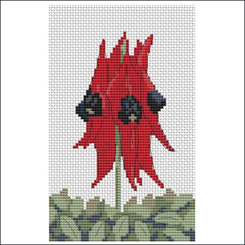Sturt's Desert Pea cross stitch chart by Mary Elizabeth 